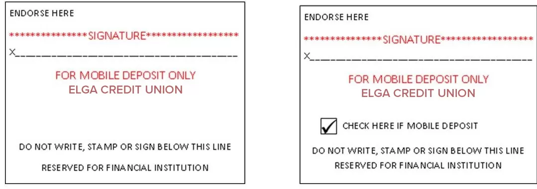 Sample: Mobile Deposit Endorsement